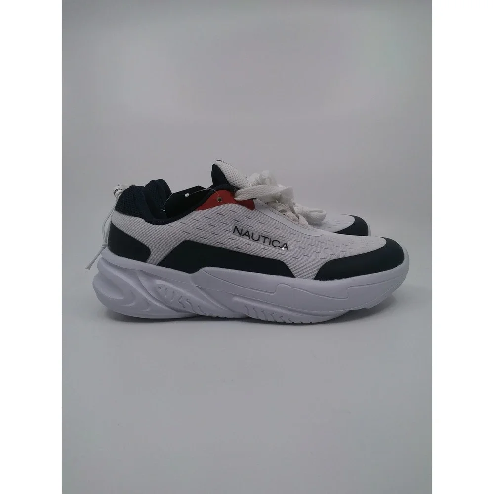 Nautica Nigel Y Kids Sneakers White Navy Red Athletic Shoes Size 3 US Kids